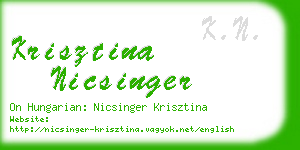 krisztina nicsinger business card